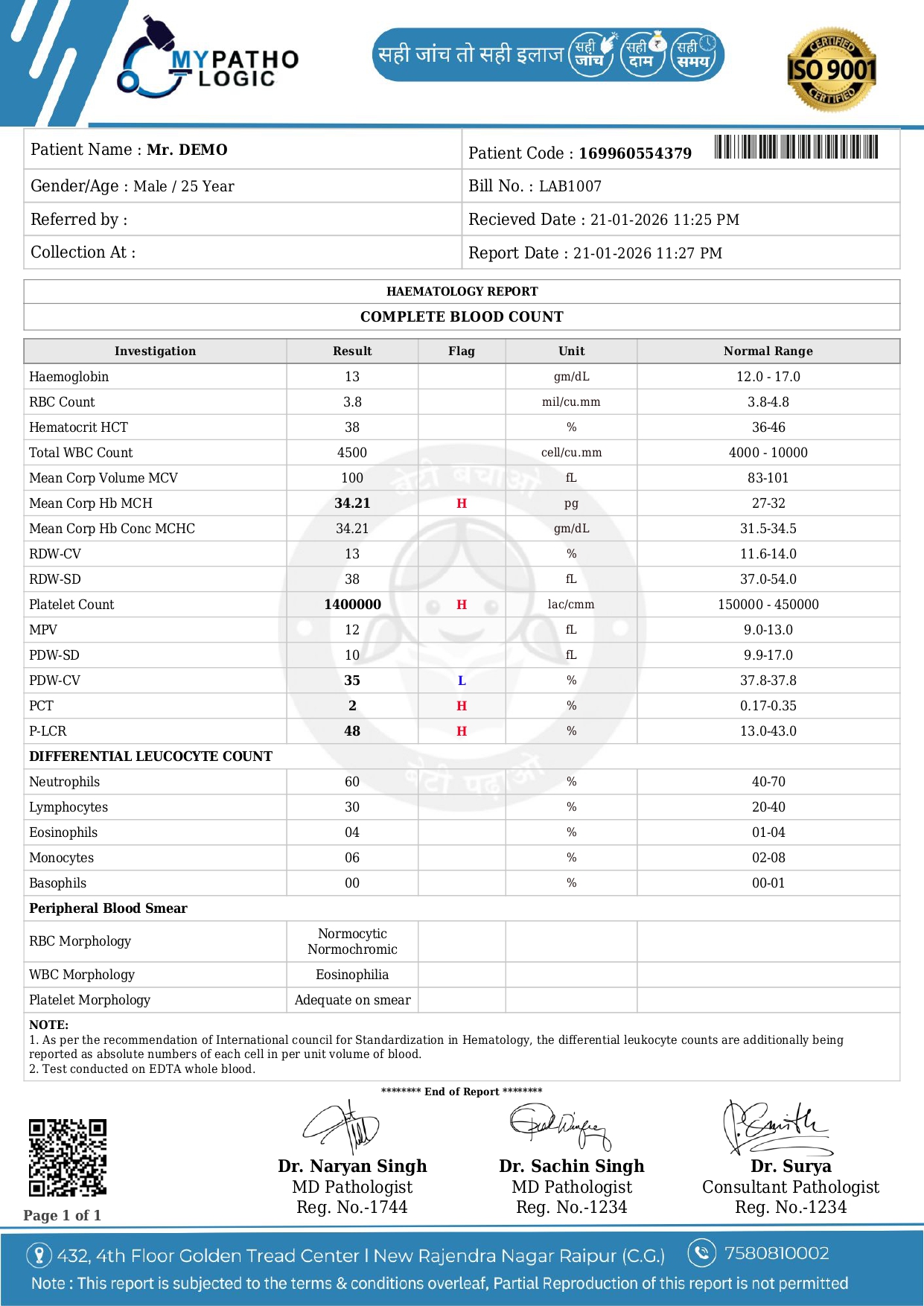 Sample Pathology Report - My Pathologic
